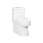 One piece ceramic Sanitary ware Siphonic S trap 300mm soft closing High pressure flush mechanism