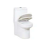 One piece ceramic Sanitary ware Siphonic S trap 300mm soft closing High pressure flush mechanism